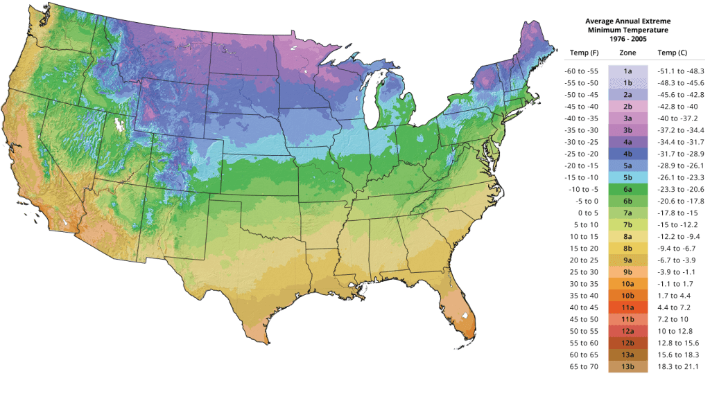 USDA Hardiness Zone Map