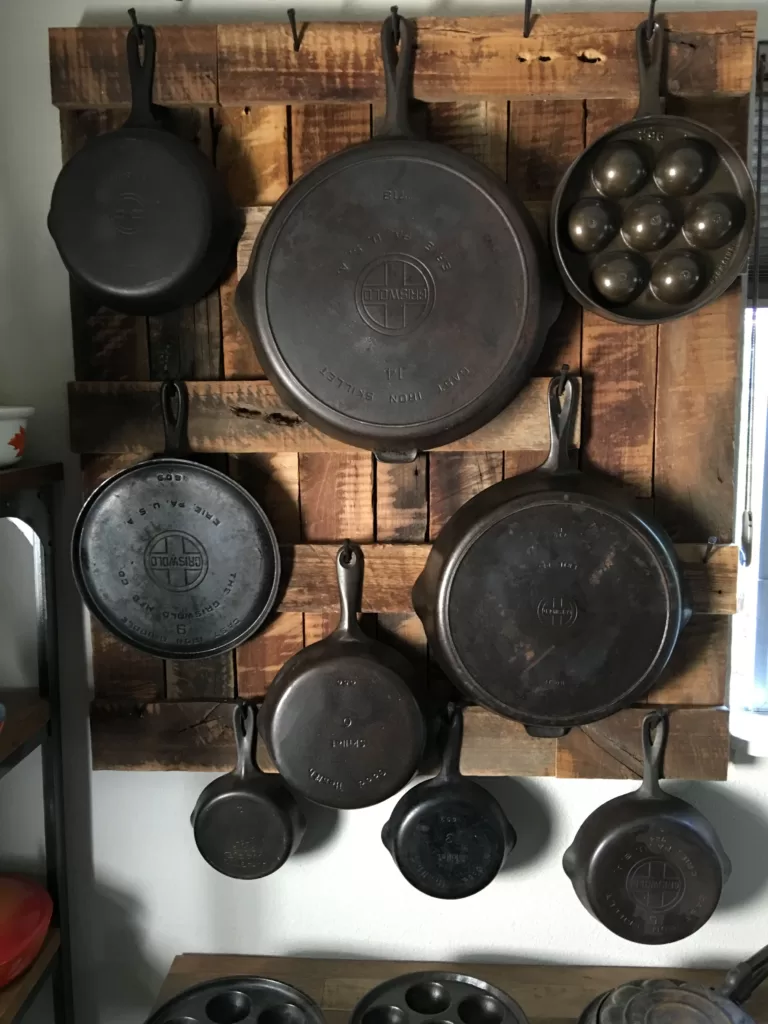 Wall of Cast Iron Cookware